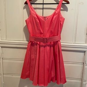 Metallic Pink Aqua Dress with belt